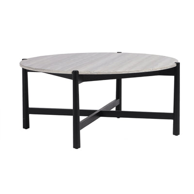 Torsa Wood Coffee Table With Marble Top